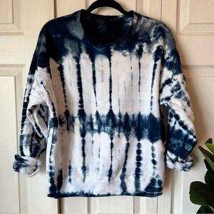 Women's Fifteen Twenty Blue Tie Dye Crew Neck Sweatshirt Pullover Size M